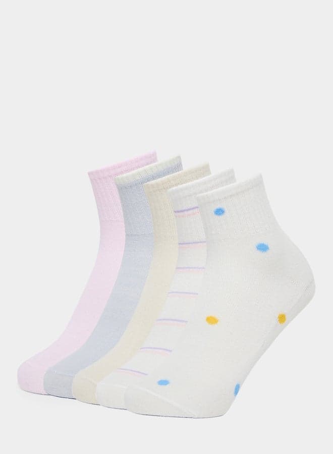 Pack of 5 - Pastel Ankle Socks