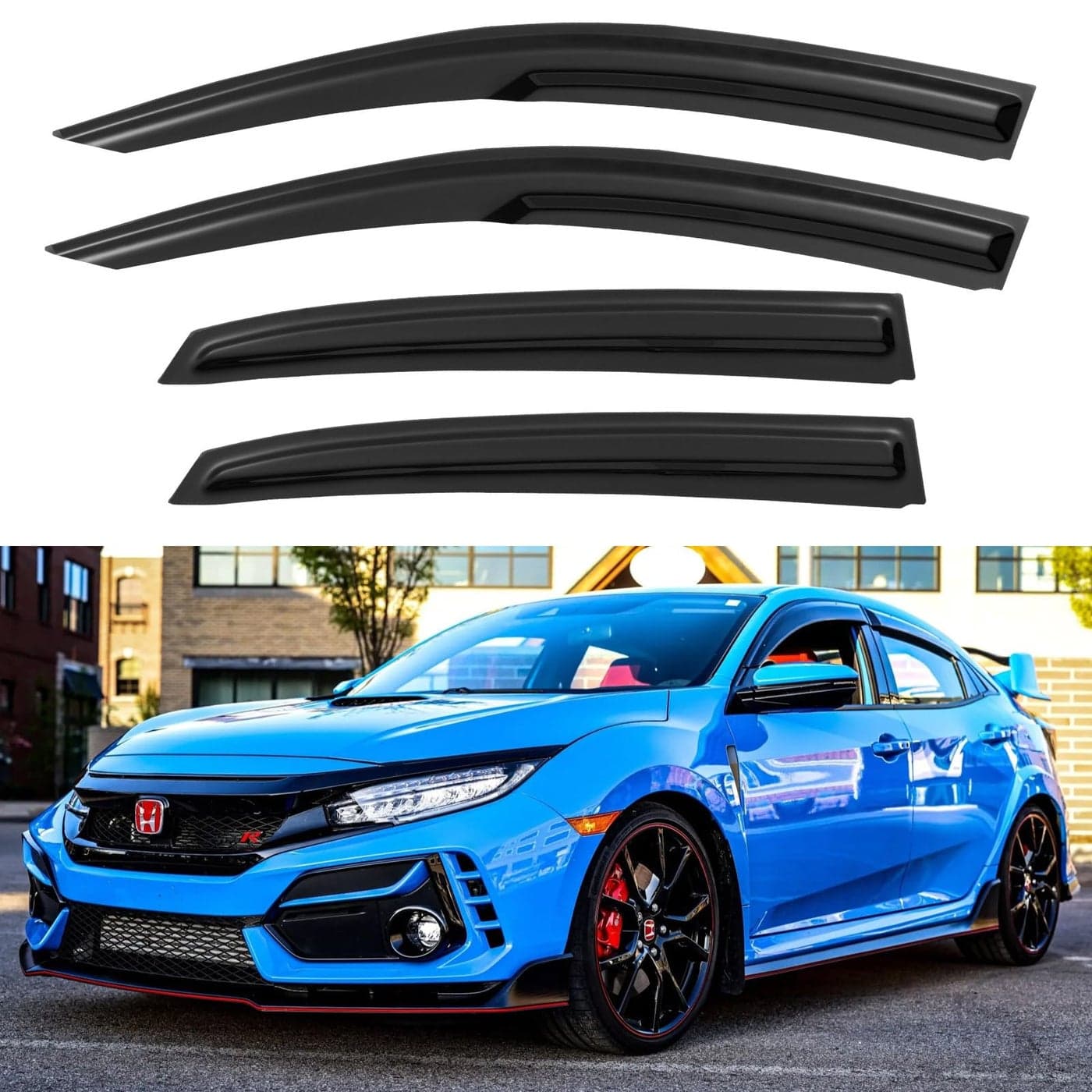 Window Visors Rain Guards Shield for 20162021 Honda Civic Hatchback OutChannel Window Vent Wind Deflectors Visors Shades for 1621 Civic Not for Sedan