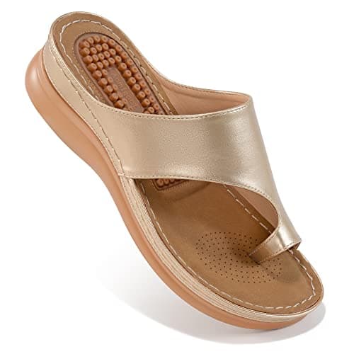Aomigoct Sandals for Women Wedge Shoes: Comfortable Orthopedic Sandals Womens Dressy Summer Flip Flops Casual Walking Wedges