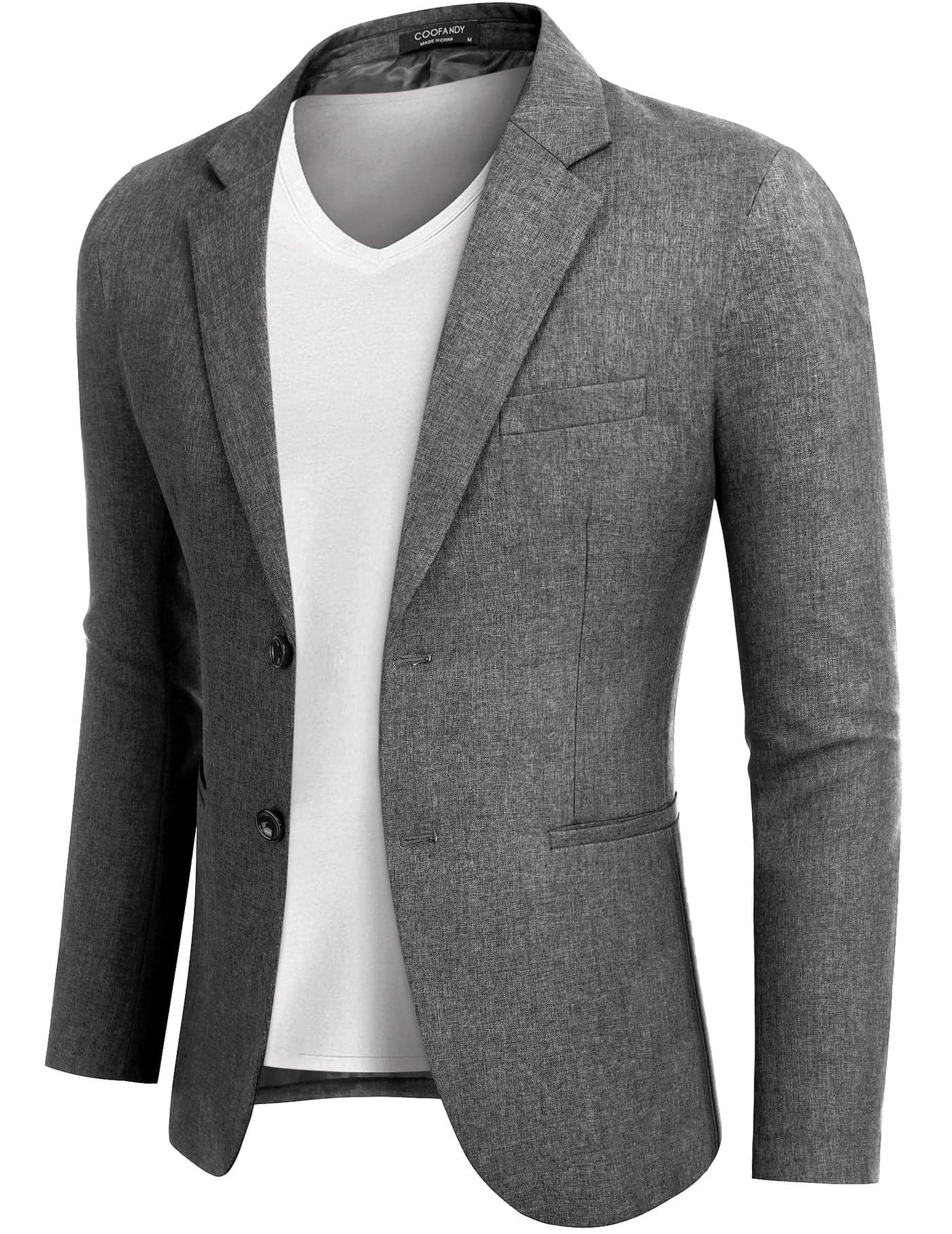 COOFANDY Mens Sport Coat Casual Fitted Suits Blazer Western Summer Weeding Party Blazer Gray