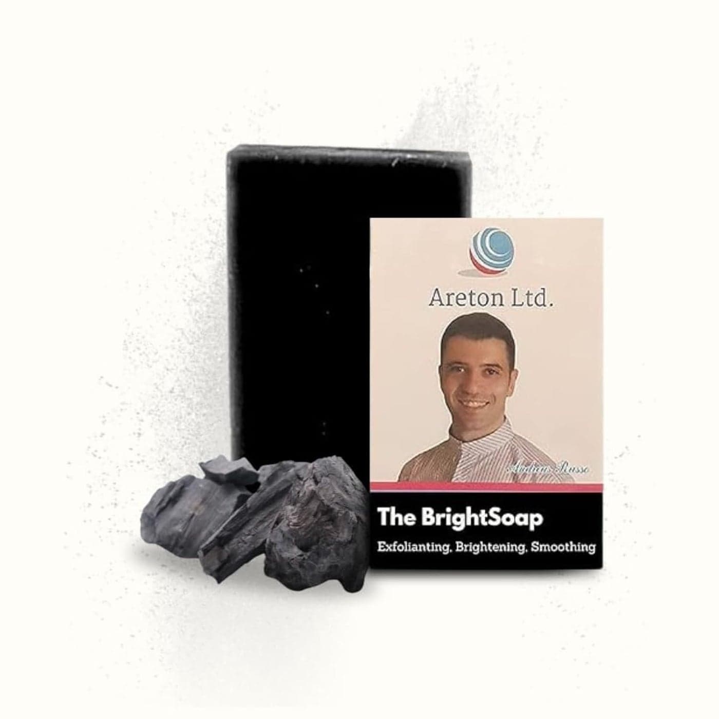 Areton Activated Charcoal Soap Bar Skin Brightening Skin Cleansing Smoothing Soothing Deep Pores cleansing Exfoliation Oily Control with Salicylic Acid Kojic Acid for Men and Women
