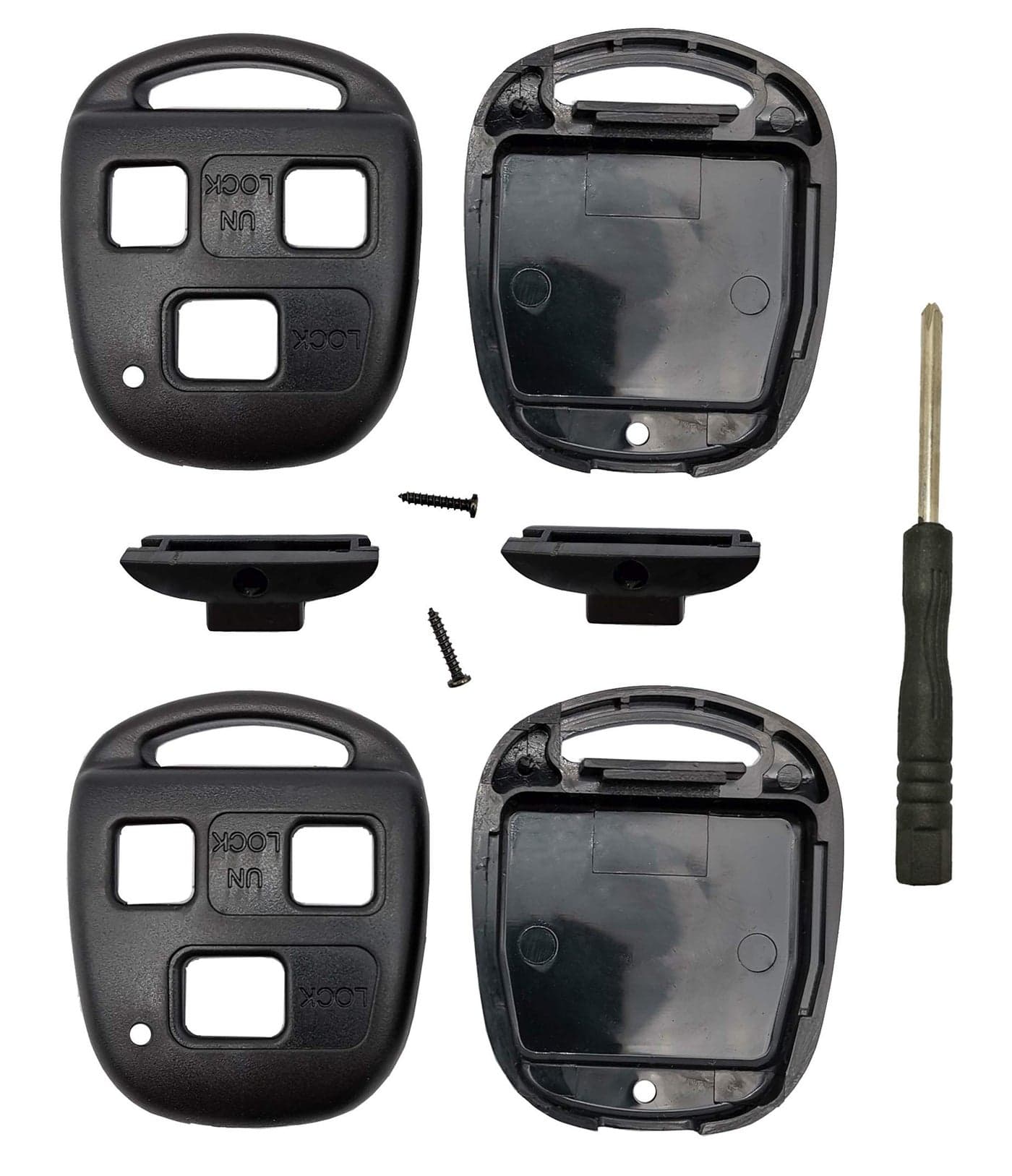 2 Pcs Key Fob Case Shell Fit for Lexus RX350 RX330 RX300 RX400h ES300 ES330 GS300 GS400 GS430 GX470 IS300 IS330 LS400 LS430 LX470 SC430 19982010 Black