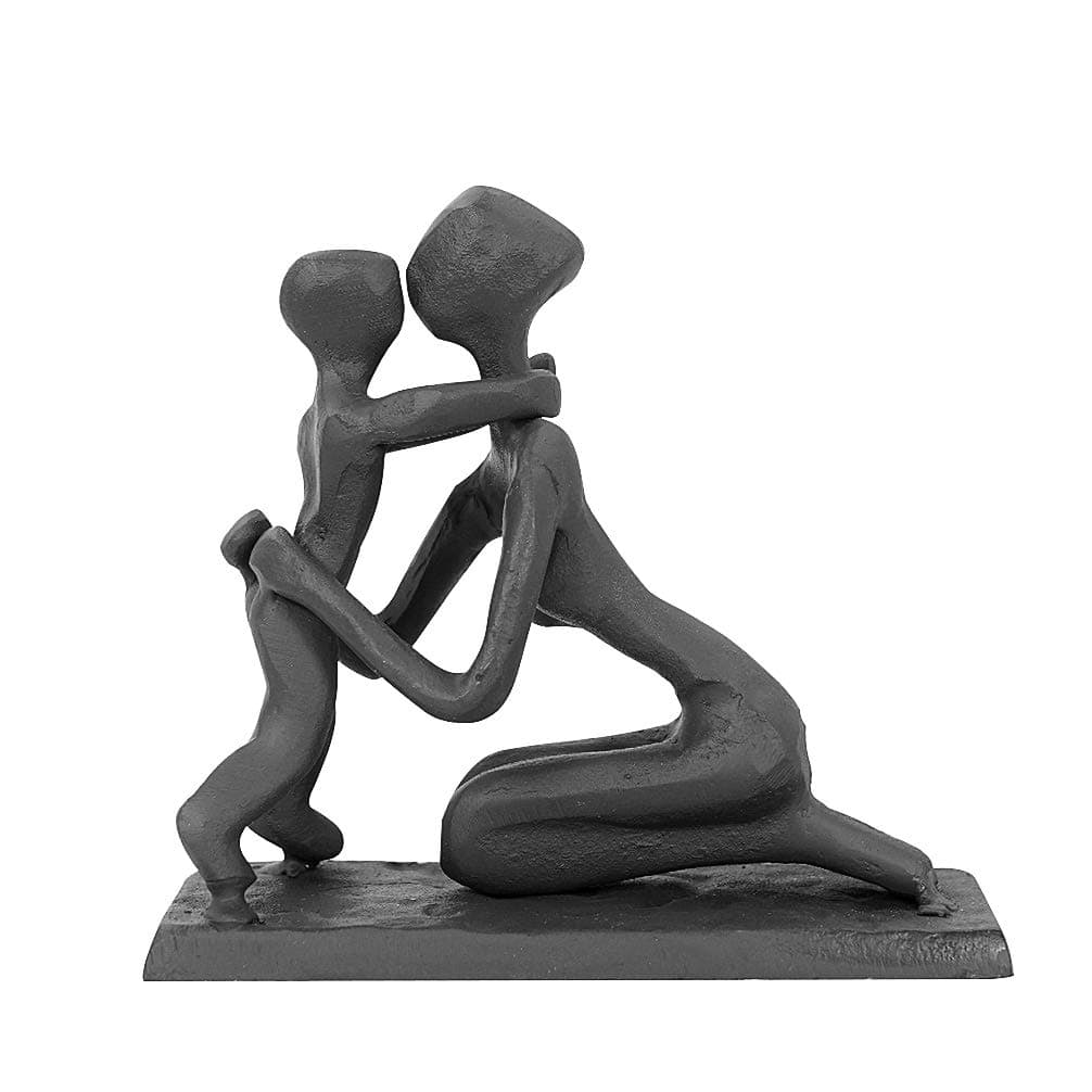 DreamsEden Mom and Child Statue Cast Iron Mother Figurine from Son Daughter Home Decoration Sculpture for Mothers Day Birthday Thanksgiving Mother Embrace Kid
