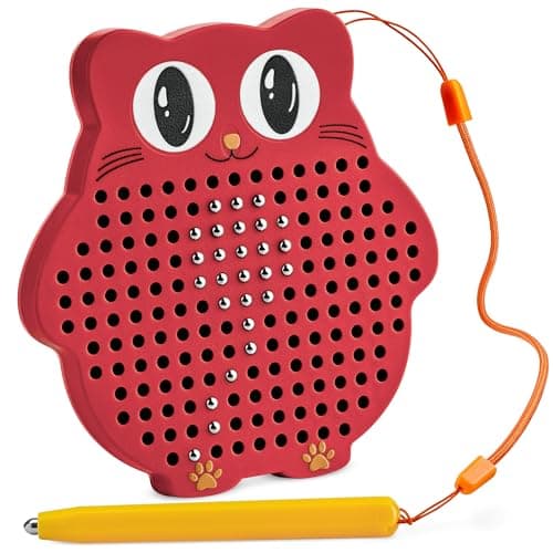AYNAT FUN Magnetic Drawing Board for Kids Toddlers with Beads and Magnet Stylus Pen Magnetic Travel Toy for Airplane Car Ride Activities for Kids