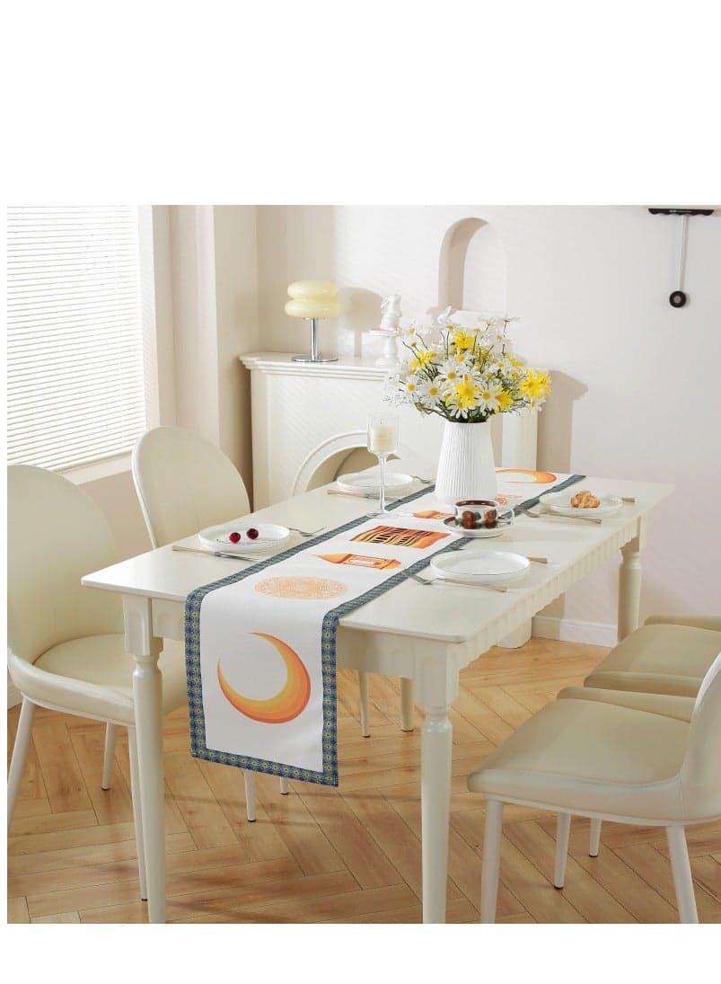 Ramadan Kareem Table Runner Table Decorations - Islamic Ramadan Table Runner - Muslim Eid Mubarak Party Home Kitchen Dining Room Table Dec