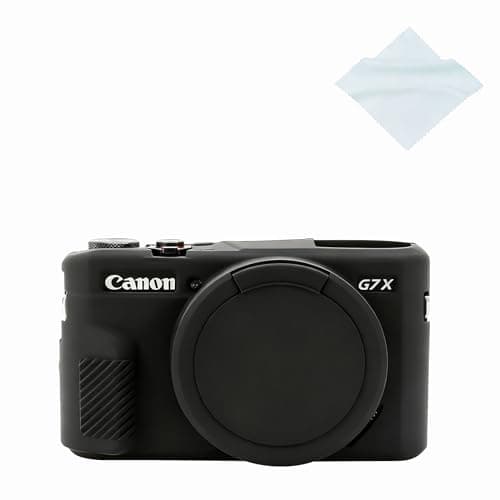 Yisau G7X Mark II Camera Case, G7X Removable Lens Cover Silicone Cover for Canon PowerShot G7X ii, G7X Accessories, Lightweight Rubber Soft Silicone Case - Glamour Black