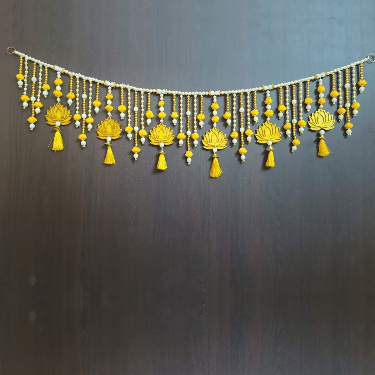 MYGIFTYSHOP Handmade Door Hanging Toran Lotus Style Bandarwal TL06 Diwali New Year Inauguration Wedding Festival Home Decor Pooja 40 Inch X 8 Inch