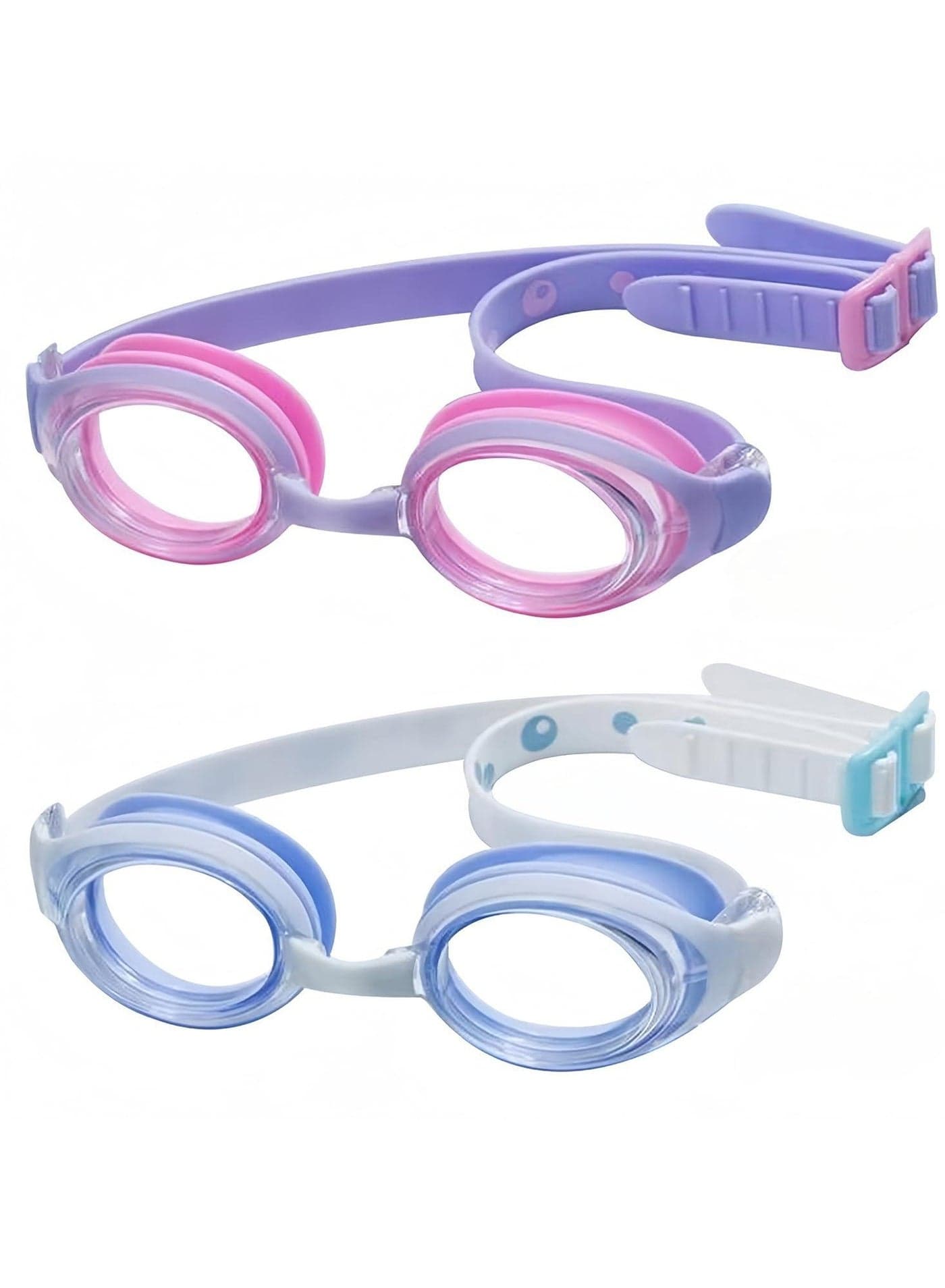 Kids Swimming Goggles, 2 Pcs Swim Goggles for Children, No Leaking Anti Fog UV Protection Children Swimming Goggles, Adjustable Head Strap Swim Goggle for 3-15 Years Old Girls Boys Children