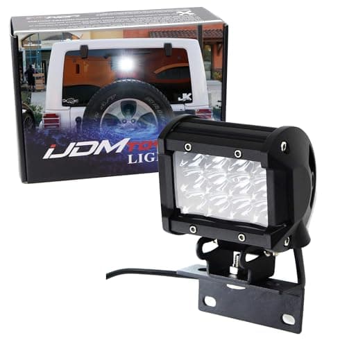 iJDMTOY Over 3rd Brakelamp 36W LED Pod Light Compatible With Jeep 2007-2017 Wrangler JK w/Brake Light Mounting Bracket, Use as Backup Reverse or Rear Driving Lamp