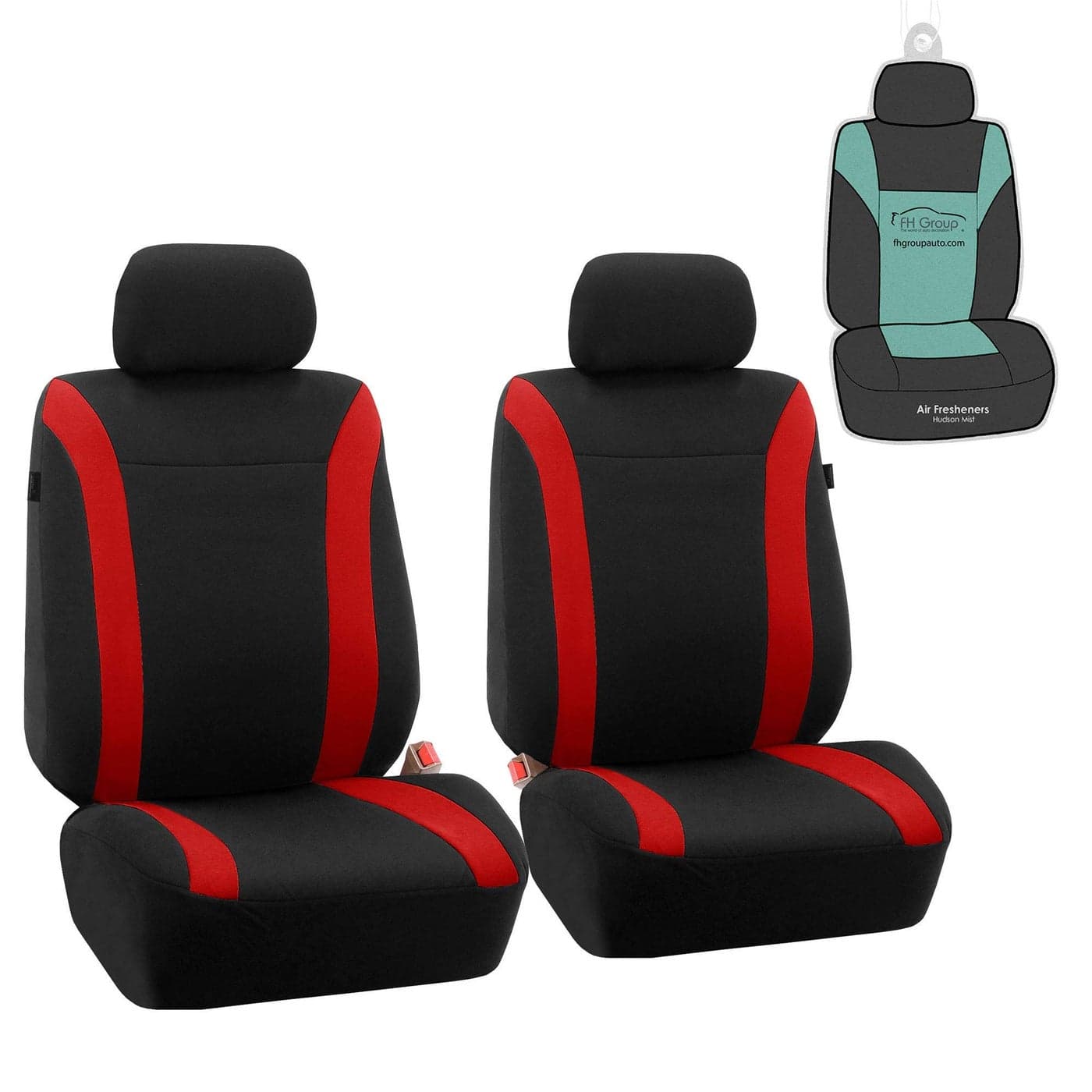FH Group Car Seat Covers Cosmopolitan Flat Cloth Car Seat Covers Front Seats Only Red Automotive Seat Covers Airbag Compatible Universal Fit Interior Accessories Cars Trucks SUV Car Accessories