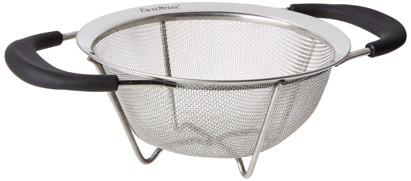 ExcelSteel Professional Quality Heavy Gauge Mesh Colander With Santopreme Handles 612Inch