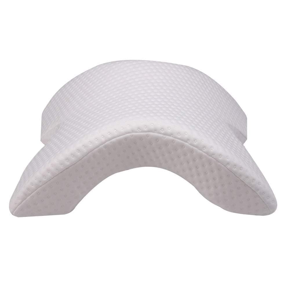 KPS Pain Relief Memory Foam Comfortable Neck Support Pillow for Peaceful Night Sleep Pressure Free White MultiFunction Silk Fabric AntiHand Numb Snore NeckProtection Pack of 1