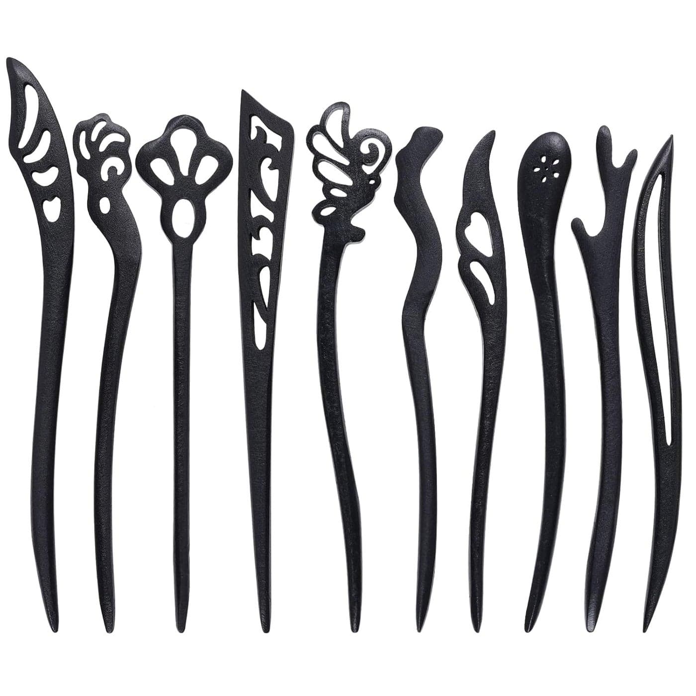 10 Pieces Wooden Hair Sticks Chinese Chignon Japanese Hair Chopsticks Wooden Hair Pins for Long Hair Hair Sticks for Buns for Women Girls Handmade Hair Accessories