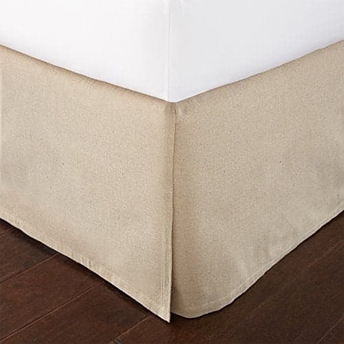 Levtex Home Queen Size Faux Linen Dust Ruffle 17inch Drop with Box Pleat