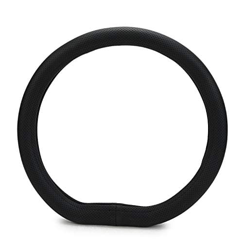 Zapcart ExtraGripDshape09 Flat Bottom D-Shape Anti-Slip Steering Wheel Cover Compatible with Maruti Suzuki XL6, Black, Leatherette