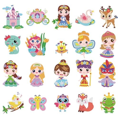 Labeol Diamond Art Kits for Kids Boys and Girls Ages 681012 Easy to DIY Creative Diamond Art Sticker Craft by Numbers Kits for Kids and Adult Beginners Princess