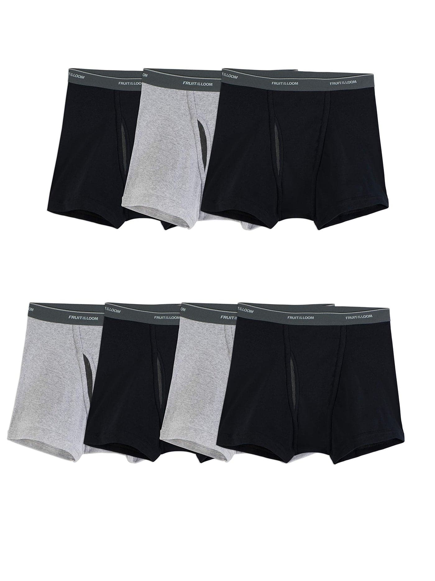 Fruit of the Loom Men's Coolzone Boxer Briefs (Assorted Colors), Short Leg - 7 Pack - Black/Gray, Large (7SBL7AM)