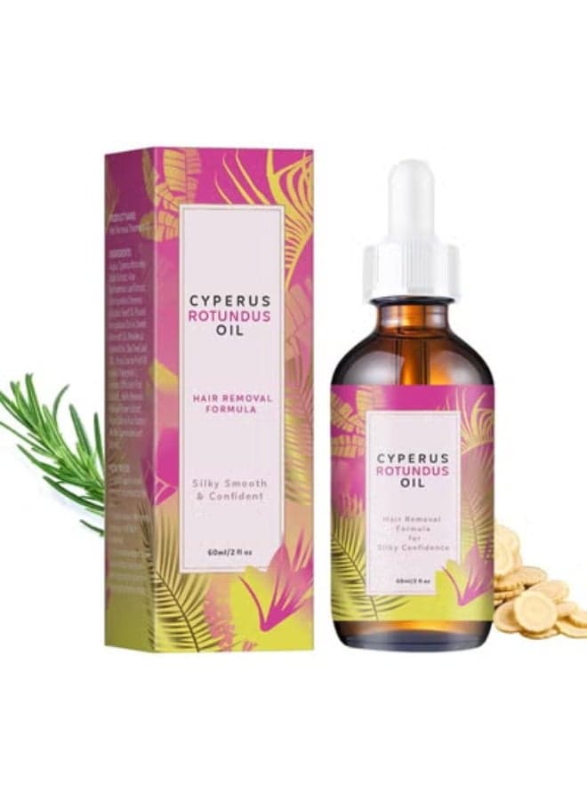 60ML Cyperus Rotundus Oil, Natural Cyperus Rotundus Oil for Hair Removal, Cyperus Rotundus Skin Serum Reduces Unwanted Hair Growth, Moisturizing & Soothing CyperusOil & Shrinks Pores, All Skin Types