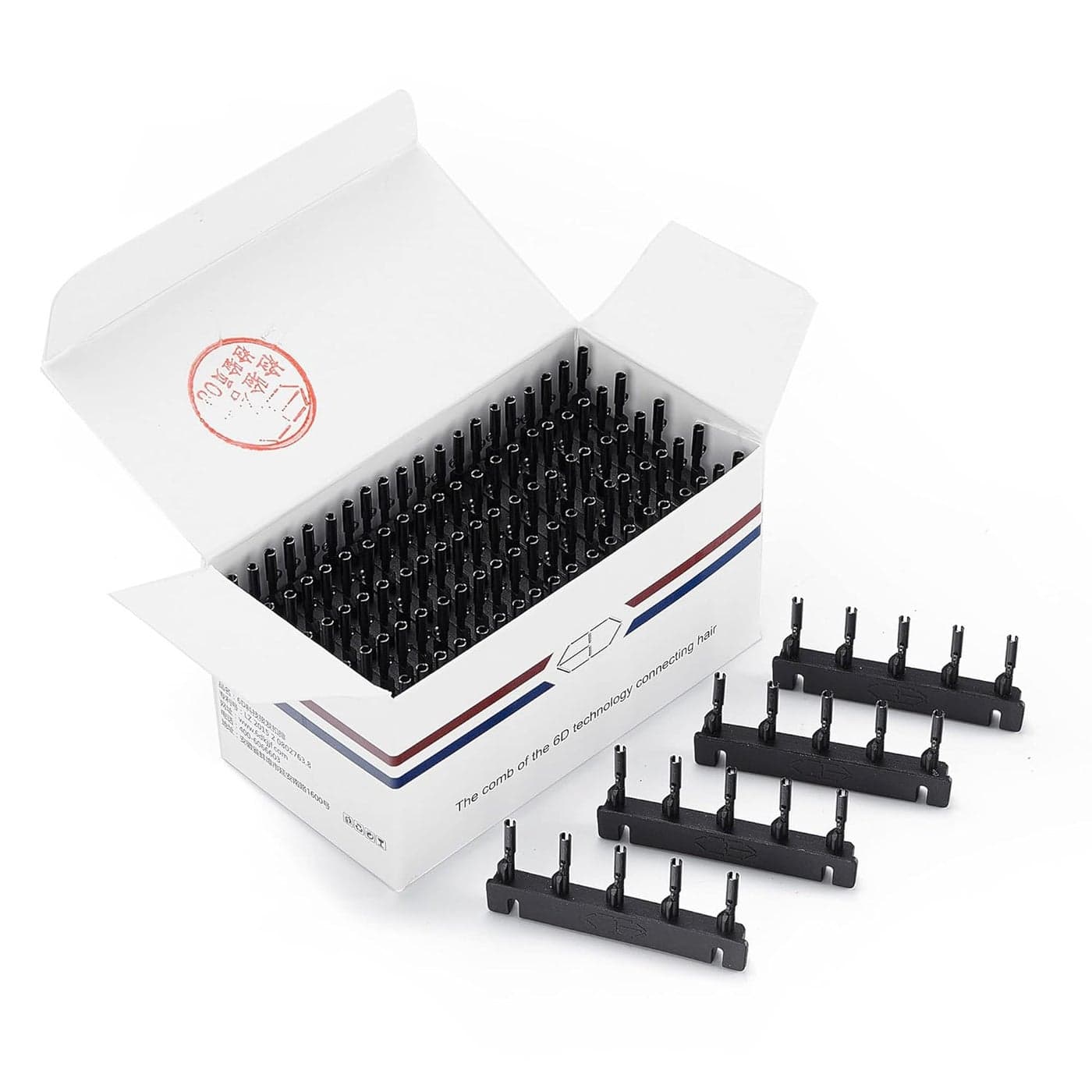 Second Generation of 6D Buckle RowSecondary Replacement UseFive Bunches in a Row Black40pcs