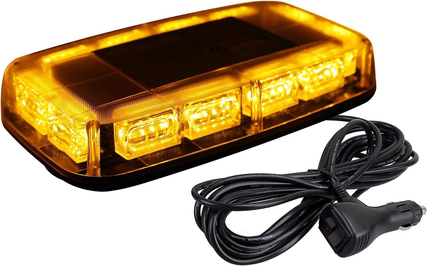 ASPL 48LED Roof Top Strobe Lights - High Visibility Emergency Safety Warning LED Mini Strobe Light Bar with Magnetic Base for 12-24V Vehicles (Amber)