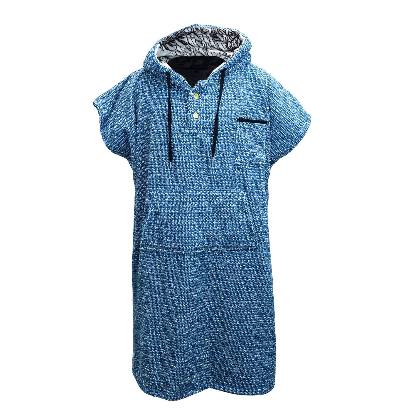 Open Road Goods Surf PonchoAdult Hooded TowelWetsuit Changing Robe Charcoal BlackIndigo Blue Saves a Sea Turtles Life Blue