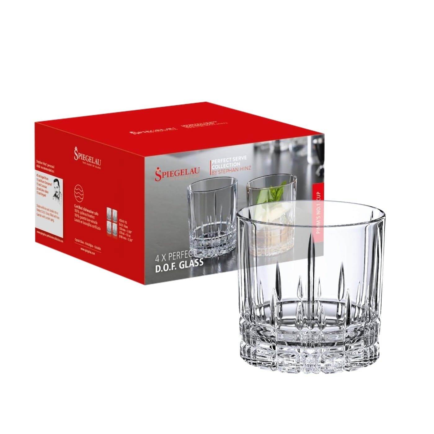 Spiegelau Perfect Serve Single Old Fashioned Glass Set of 4 Lowball Cocktail Glasses EuropeanMade Crystal Dishwasher Safe Professional Quality Cocktail Glass Gift Set 95 oz
