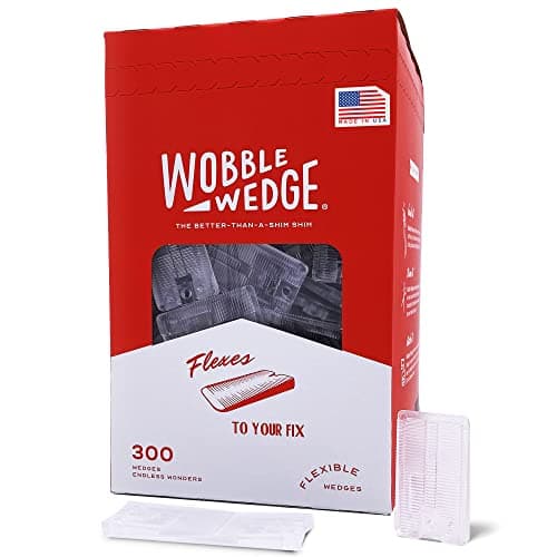 Wobble Wedges Flexible Plastic Shims - Leveling Shims for Home Improvement, Furniture Levelers, Table, and Toilet for Leveling - Made in USA Plastic Wedges Shim for Appliances (Clear, 300-Pack)