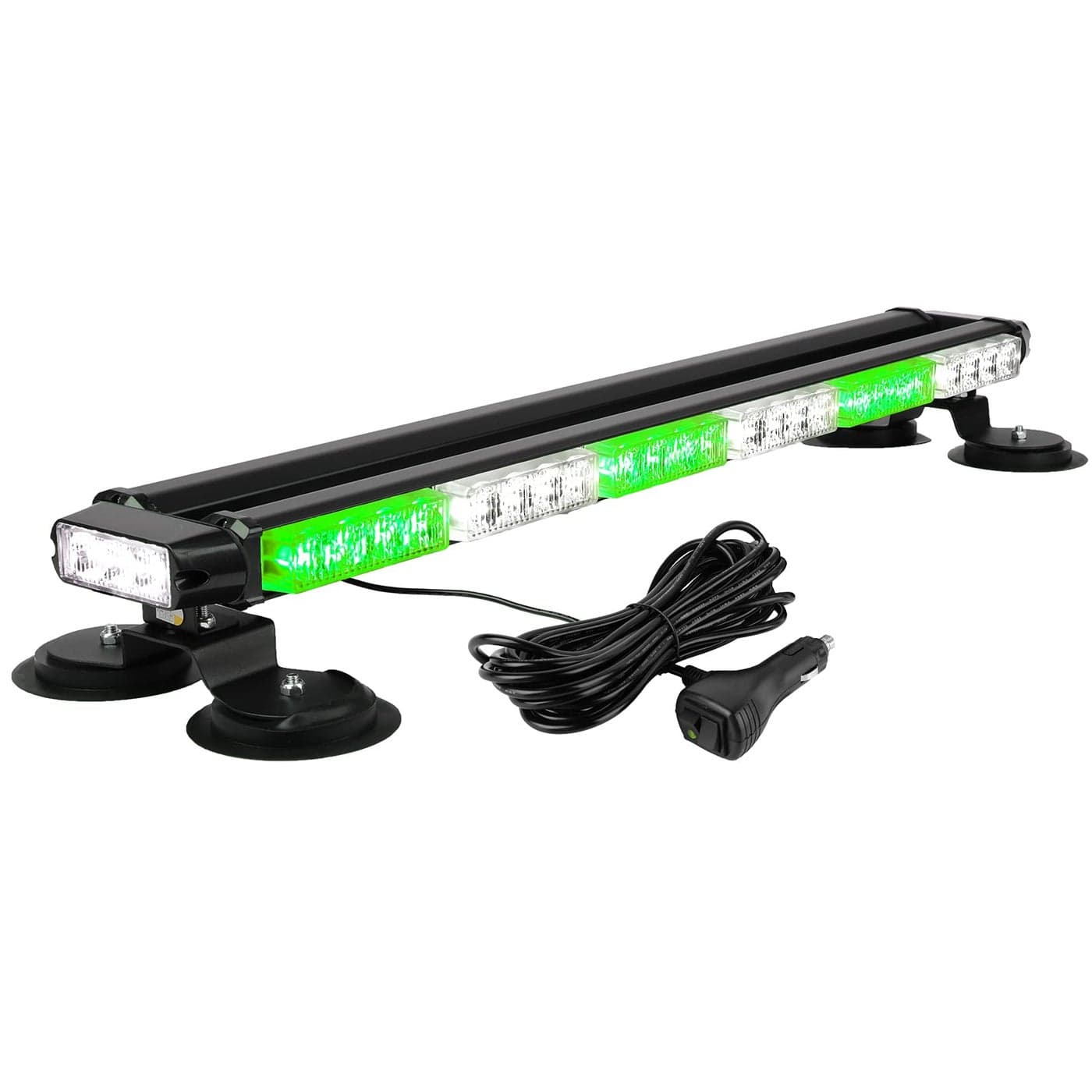 ASPL 295 54 LED Strobe Light Bar Double Side Flashing High Intensity Emergency Warning Flash Strobe Light with Magnetic Base for Safety Construction Vehicles Tow Trucks Pickup GreenWhite