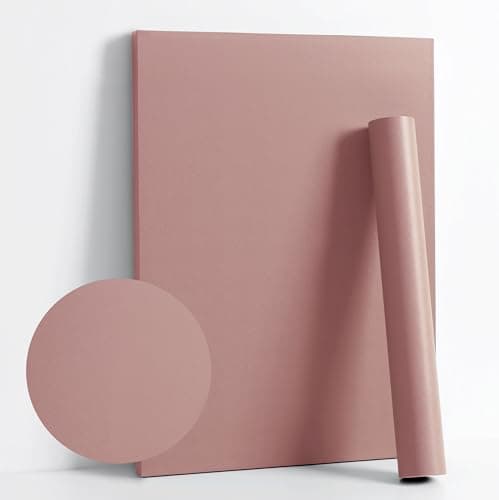 Dimoon 110''x17.7'' Pink Peel and Stick Wallpaper Contact Paper Modern Self Adhesive Wall Paper Removable Renter Friendly Textured Solid Color Shelf Cabinet Vinyl Roll (110''x17.7'',Rose Pink)