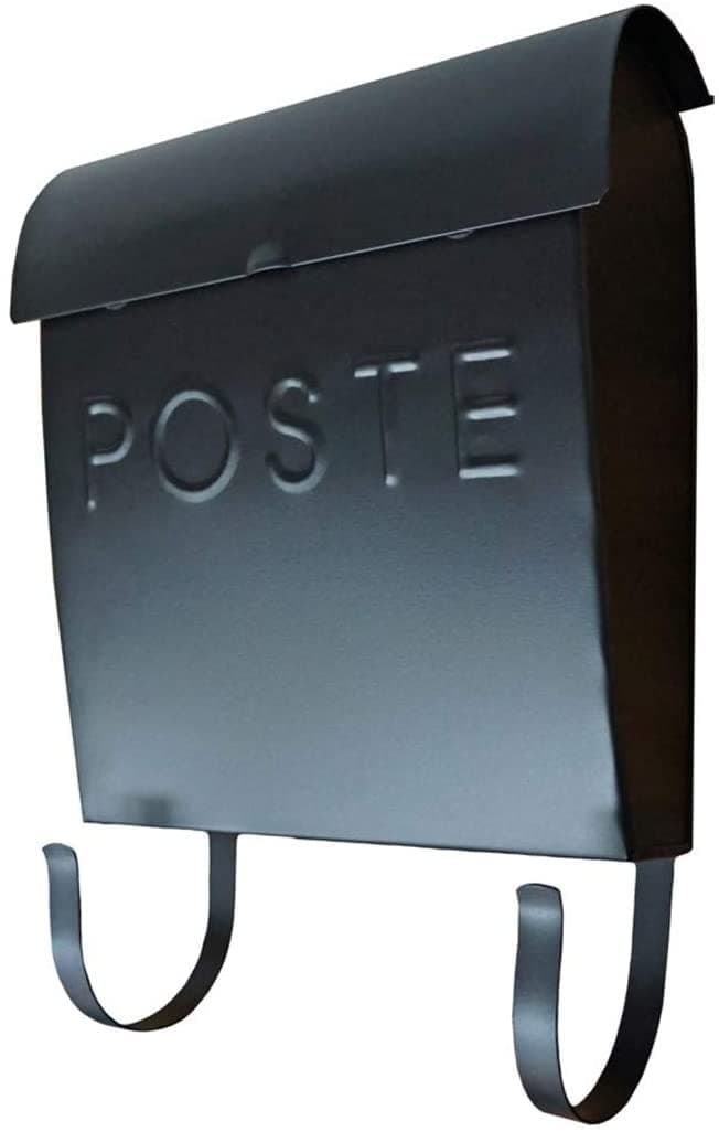 NACH Mailboxes for Outside Wall Mount, 12 x 11.2 x 4.5 inch, Black Mailbox, Waterproof Mailbox with Outdoor Newspaper Holder - The French Euro Mailbox