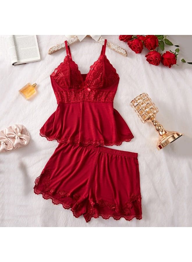 Modal Lace Camisole Pajama Loungewear Set