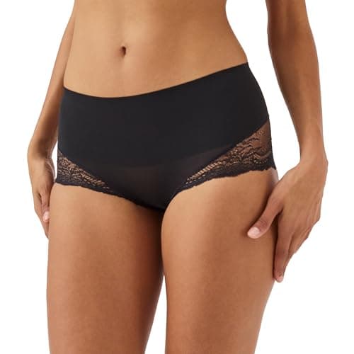 SPANX SPANXsmooth Undie-tectable Lace Hi-Hipster - For Core Control - Comfortable Lace Shapewear Underwear - No Visible Panty Lines - Very Black - Large