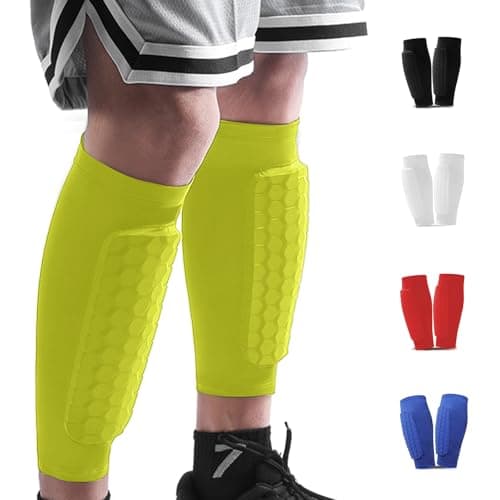 BIRDDIE Soccer Shin Guards Shin Pads for Kids Youth Adult, Calf Compression Sleeve with Honeycomb Pads, Support for Shin Splint Baseball Boxing Kickboxing MTB