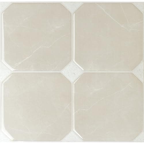 SMART TILES Peel and Stick Backsplash 5 Sheets of 775 x 775 Betera Beige 3D Adhesive Peel and Stick Tile Backsplash for Kitchen Bathroom Wall Tile