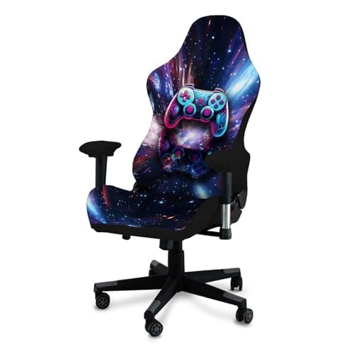 QYZDLM Gaming Chair Covers, 3D Printing Stretchable Soft Non-Slip Easy to Install Gamer Chair Cover with Armrest Cover(No Chair)(A)