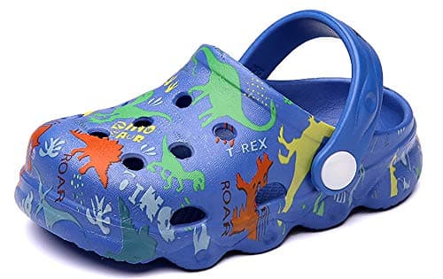 INMINPIN Kids Cute Clogs Cartoon Garden Shoes Boys Girls Slides Slippers Indoor Outdoor Children Water Shower Beach Pool Sandals,Blue,8.5-9.5 Toddler,Kids