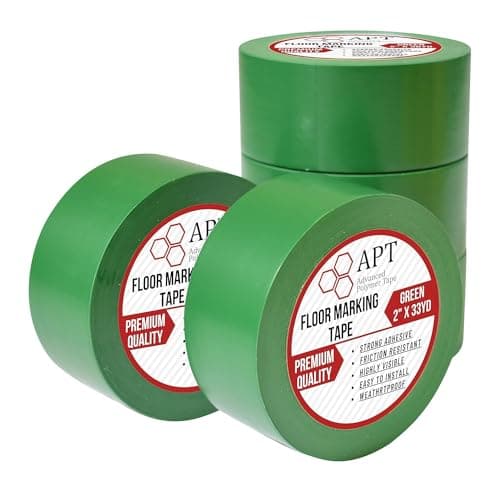 APT, Multi Color Marking Tape, Premium Safety Marking and Dance Floor Splicing Tape, 6 mil Thick (Green, 5 Roll)