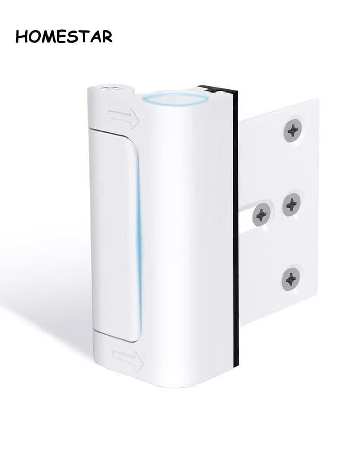 Door Reinforcement Lock Withstands 800lbs of Force - White Extra Proof Door Lock for Kids Safety with 8 Screws Prevents Unauthorized Entry, Add a Door Security Lock for Home Safety & Privacy