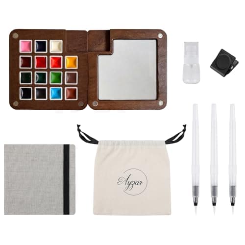 Mini Watercolor Paint SetPortable mini Travel Watercolor kit Pocket Watercolor Set with PaintArt Supplies for Artists Amateur Hobbyists and Painting Lovers