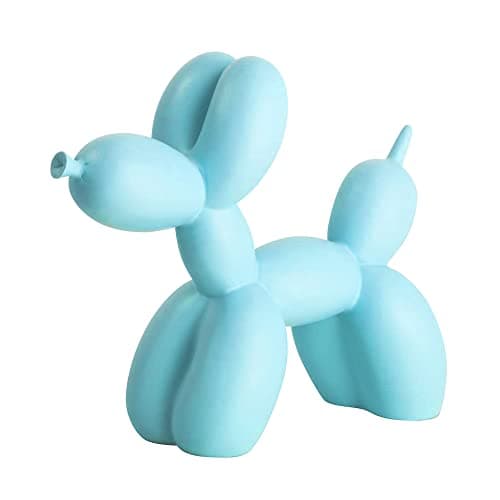 Resin Balloon Dog Sculpture,Mini 4inch Creative Cute Animal Crafts Figurine Balloon Dog Shaped Statue Art Sculpture Modern Desktop Ornament Decoration for Home Bedroom Living Room Decor (Light Blue)