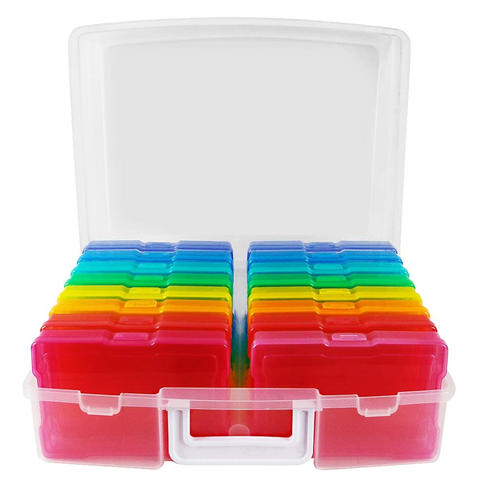 novelinks Photo Case 4" x 6", 16 Inner Photo Keeper Photo Organizer Photos Storage Containers Box for Photos (Multi-Colored)