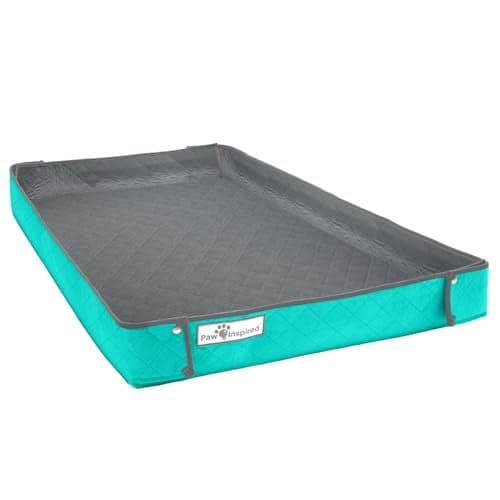 Paw Inspired Critter Box Washable Cage Liner, Reversible Fleece Bedding with Raised Sides for Guinea Pigs and Other Small Animals (Midwest, Gray/Green)
