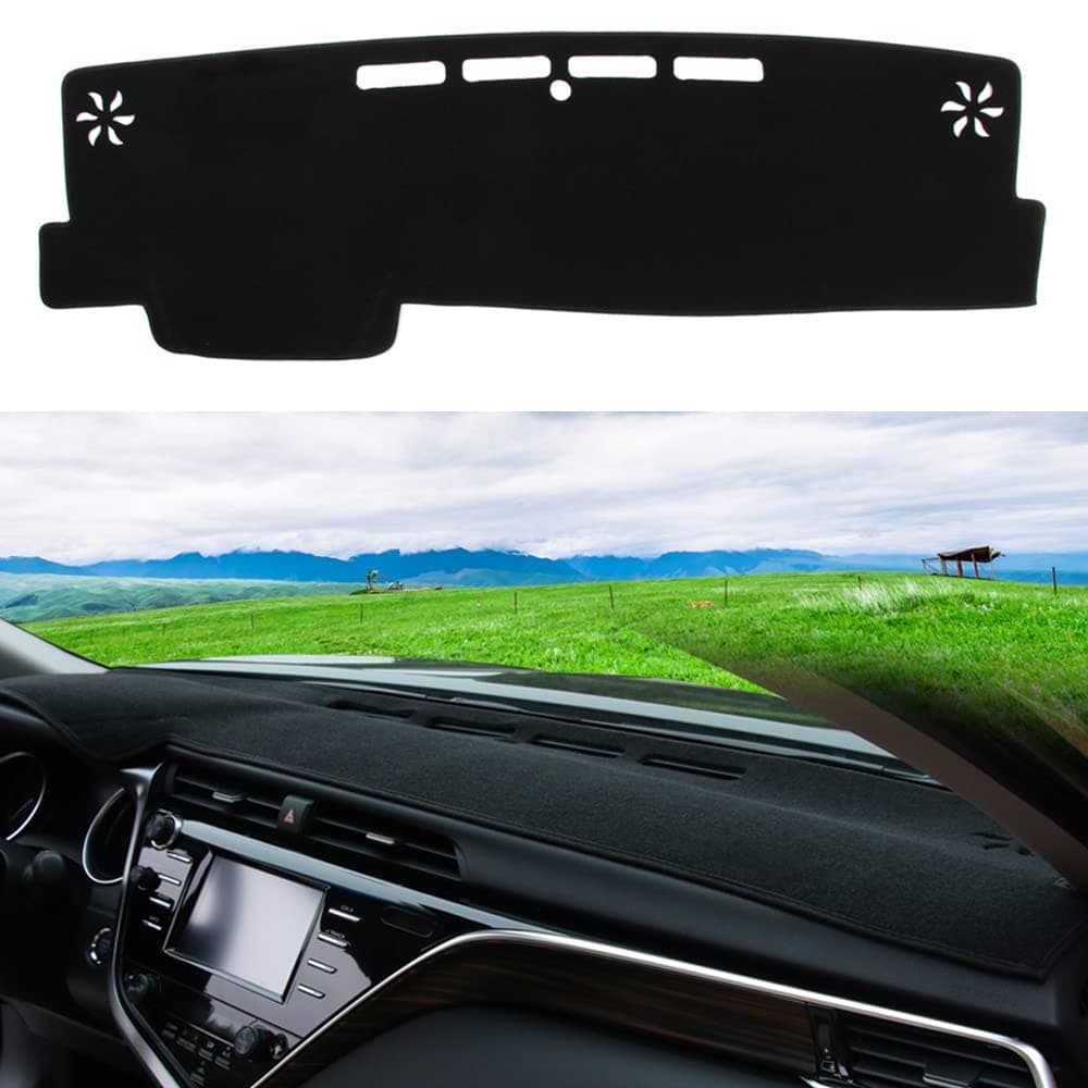 YOFAMO Dashboard Cover Dash Cover Mat Pad Carpet Custom Fit for Toyota Camry 2018 2019 2020 2021 2022Without HUD Accessories AntiSkid Center Console Protector Cover MatBlack Edge