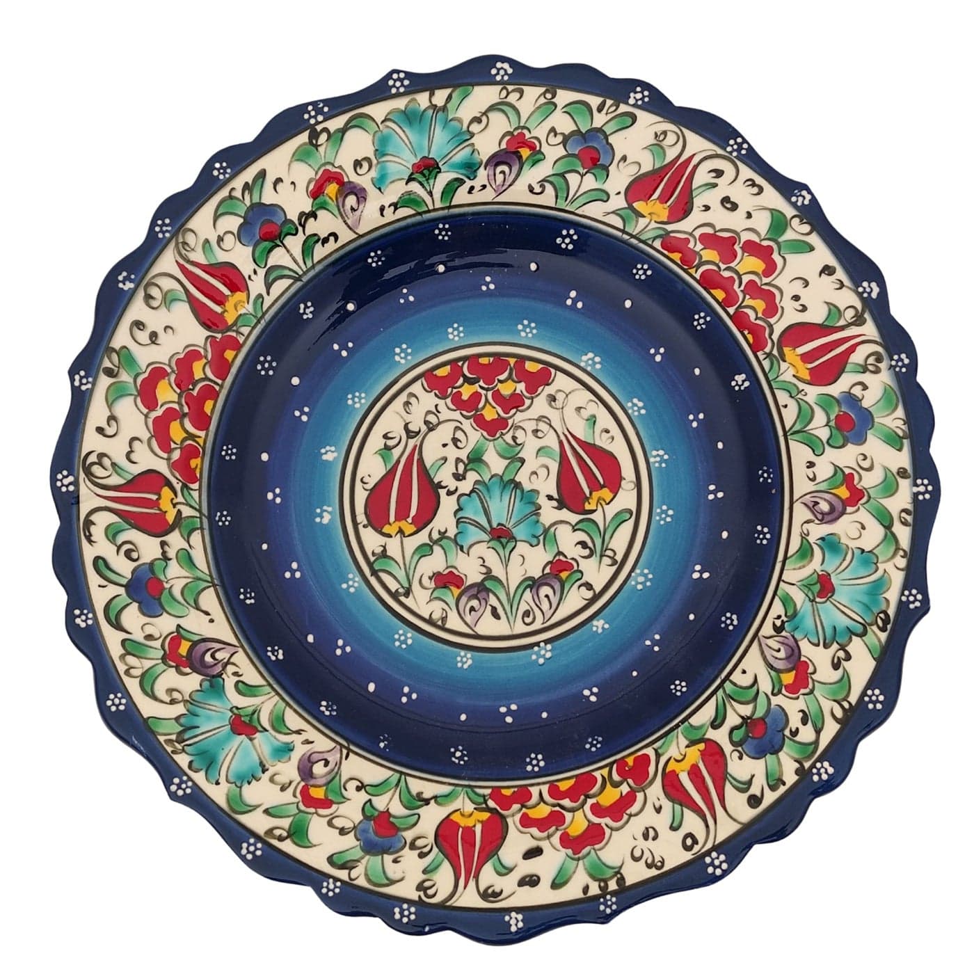 Ayennur Turkish Decorative Plate 98525cm Handmade Ceramic Ornament for HomeOffice Wall Hanging Decor