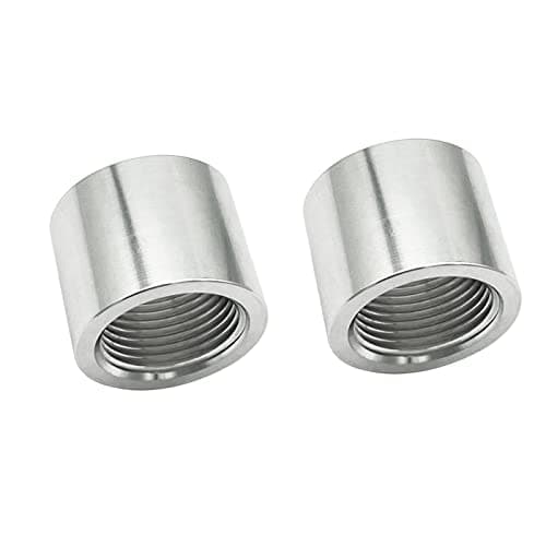 KRD PERFORMANCE Female 1 inch NPT Weld On Bung 1 Weldable Bung Fuel Tank Fitting Pack of 2 Aluminum Natural