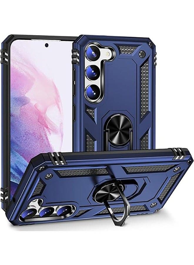 Case for Samsung Galaxy S23 Plus,Shockproof Cases ,Anti-Fall Drop Protection ,Tough Armor Hard Phone Cover,Integrated 360 Degree Rotating Ring Kickstand, Blue