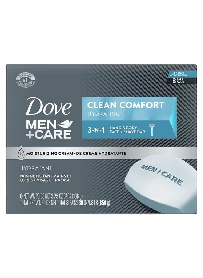 Body and Face Bar To Clean and Hydrate Skin Body and Facial Cleanser More Moisturizing Than Bar Soap 3.75 oz 8 Bars (Pack of 1)