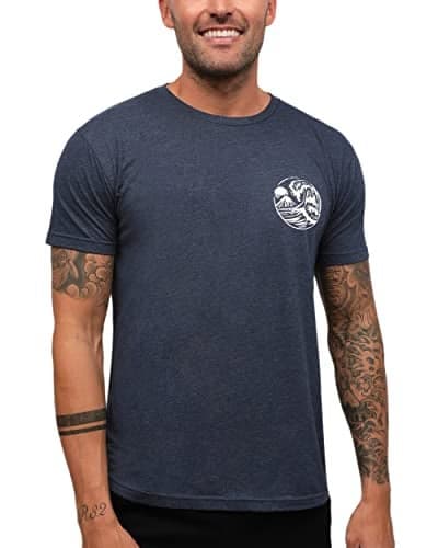 INTO THE AM Ancient Swell T-Shirt - Cool Space Design Tees for Men (Navy, Large)