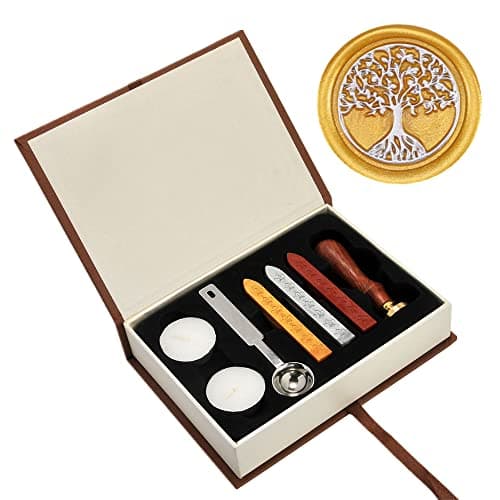 Tree of Life Wax Seal Stamp Set, Yoption Classic Vintage Seal Wax Stamp Set, Retro Seal Stamps Maker Gift Box Set (Tree of Life)