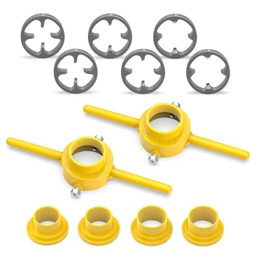 MEANLIN 2PCS PVC Thread Maker Tool NPT Die Set Pipe Threader Plumbing Tool Pipe Threader Kit with 3 Dies12 34 1